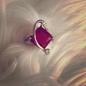 Ruby red fashion ring